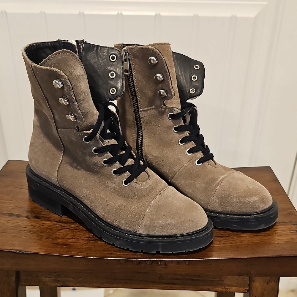 All Saints Dusty Suede Lace Up Boots